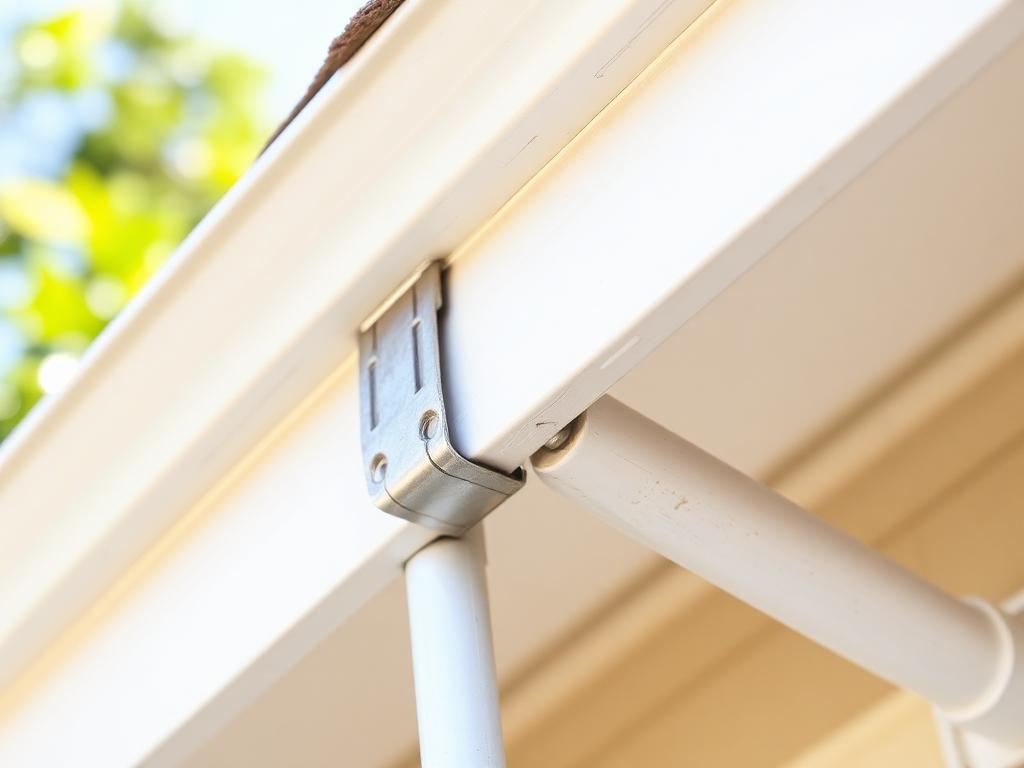 Repaired gutter joint and re-secured hanger on an older Los Angeles home